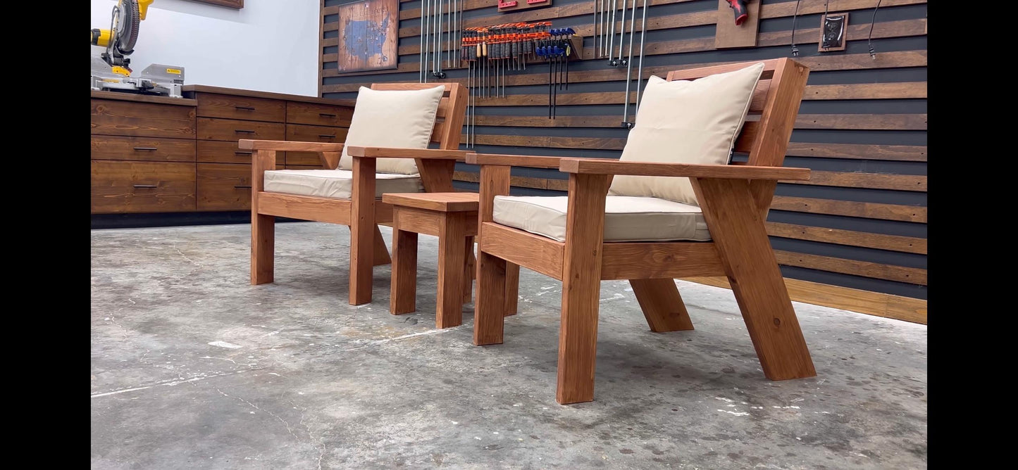 Patio Chair Set Build Plans || PDF Download