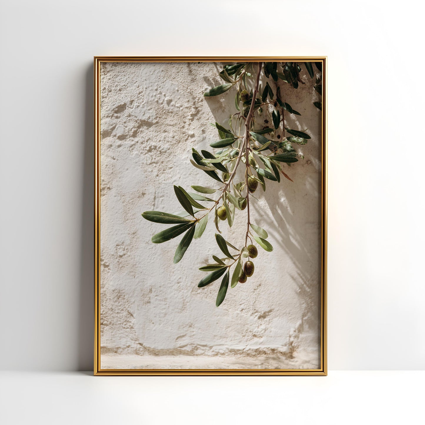 Mediterranean Olive Branch Botanical Print – Minimalist Greenery Wall Art (Digital Download)