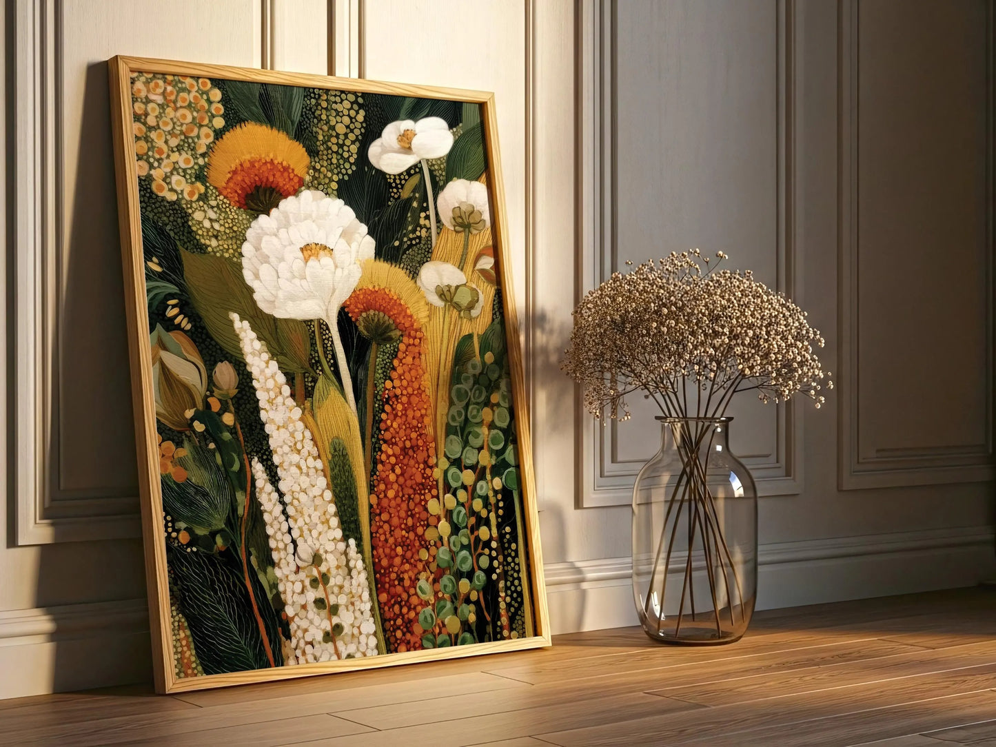 Abstract Botanical Print: Earthy Tropical Wildflower Art, Boho Kusama Home Decor canvas prints