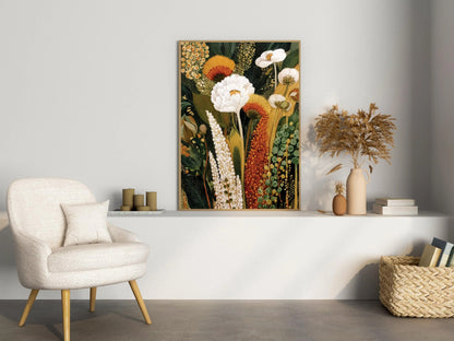 Abstract Botanical Print: Earthy Tropical Wildflower Art, Boho Kusama Home Decor canvas prints