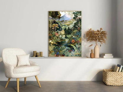 Tropical Jungle Forest River Mountain Landscape Wall Art Print Rousseau Inspired canvas prints