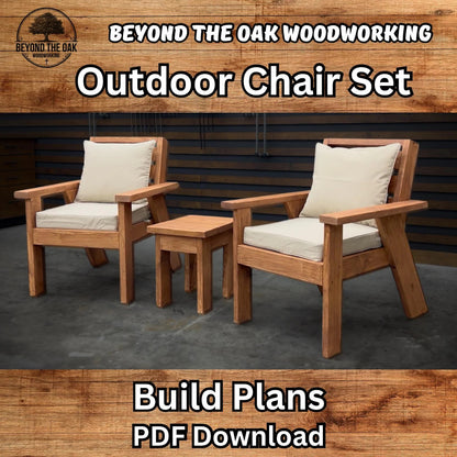 Patio Chair Set Build Plans || PDF Download