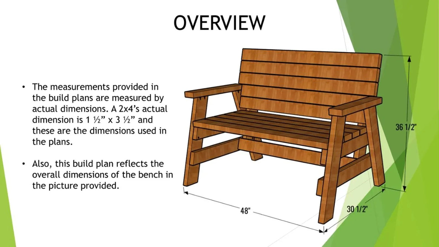 Outdoor Bench Build Plans | PDF Download